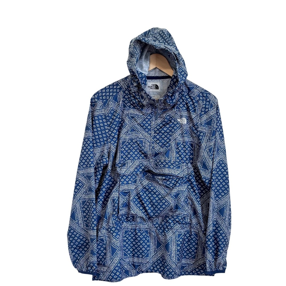 The North Face Womens Fanorak Bandana Hoodie Windbreaker Jacket Medium Blue